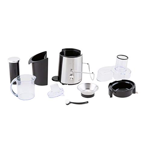 H.Koenig Licuadora para Frutas y Verduras de Centrifugado, Boquilla Extra Grande, 1 Litro, 700 W, Libre de BPA, Acero Inoxidable, GS8, 900, 2 Velocidades, Negro y gris