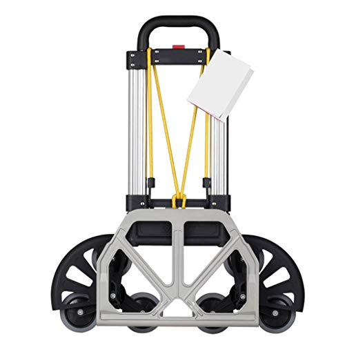 HLL Carros, camping y Festival de la carretilla plegable Negro supermercado viajes de camión maleta del equipaje Almacén Cesta subir escaleras de acero inoxidable de la carga máxima 80Kg