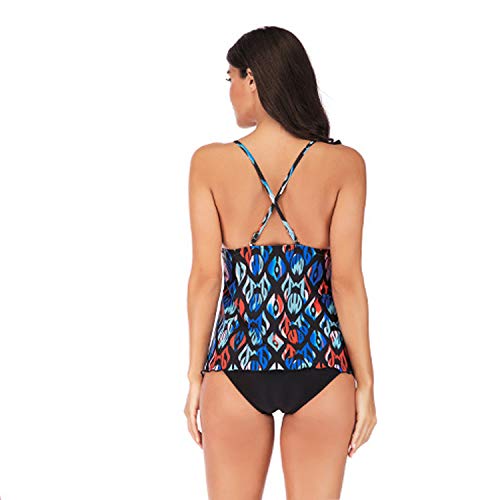 HLXXX Bikini Plus Grasa de Gran tamaño Aguas Termales Junto al mar Traje de baño de Vacaciones Delgado Conservador Cardigan Impreso Traje de baño Dividido,Leopard-M