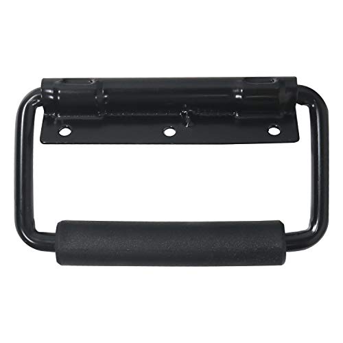 HMF - Juego de 2 asas plegables 14991-02, con resorte, 3 orificios, 13 x 3 cm, color negro