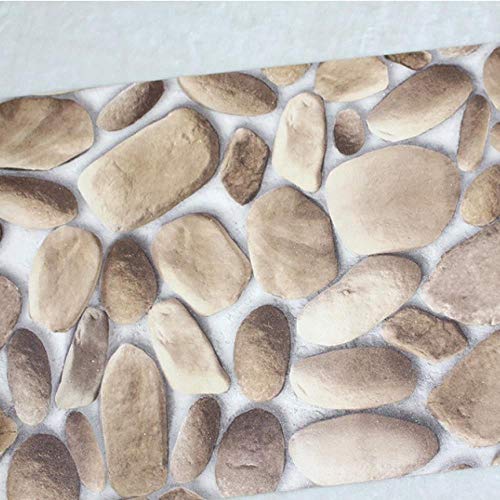 Hndrkj Ladrillo Rústica Del Papel Pintado Moderno De Imitación De Adoquines 3D Caqui/Tostado/Marrón Texturizado Realista Rollo De Guijarros Living Dormitorio Inicio Decoración De La Pared