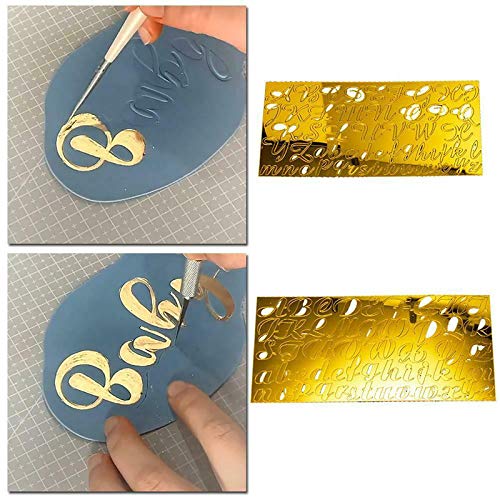 HNLSKJ Sello de Letra de Pastel, Sello de Galleta de Alfabeto acrílico, Cortador de Prensa de Galletas para Hornear, Molde de Fondant para Hornear, Herramienta de decoración DIY (Type B)