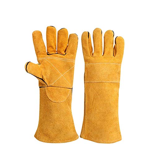 HNYG Guantes de Cocina con Forro de algodón y Costuras de Kevlar para quemadores de Madera, Accesorios Resistentes al Calor, Guantes para Estufa y Barbacoa, puños Largos de 400 mm B857