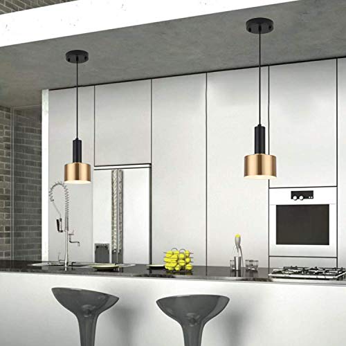 Hobaca E27 Oro Negro Lamparas de Techo Colgante Vintage Industrial Lampara Colgante Nordico Moderno para Comedor Cocina Dormitorio