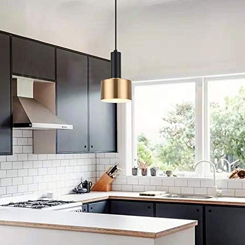 Hobaca E27 Oro Negro Lamparas de Techo Colgante Vintage Industrial Lampara Colgante Nordico Moderno para Comedor Cocina Dormitorio