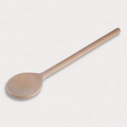 Hofmeister Holzwaren Cuchara de Madera Redonda Diseño Fuerte con Mango Grueso y Cabeza Extra Grande de 35 cm de Longitud (1 Trozo)