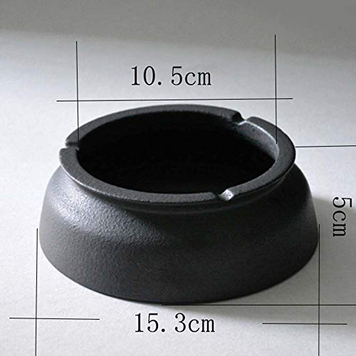 Hogar Ceniceros para Puros Cenicero de cerámica simple moda portátil Living Room Decor Home Ronda Cenicero Bar Electrodomésticos HENGXIAO (color: Negro-gris,) para decoración en el hogar y en la Ofici