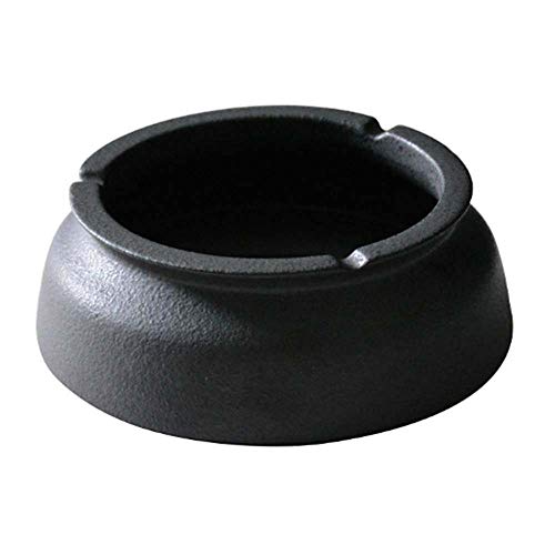 Hogar Ceniceros para Puros Cenicero de cerámica simple moda portátil Living Room Decor Home Ronda Cenicero Bar Electrodomésticos HENGXIAO (color: Negro-gris,) para decoración en el hogar y en la Ofici