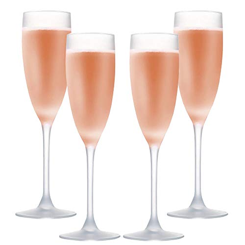 Hogar y Mas Copa de Vino Rosado 16Cl, Cristal Opaco, Mate, 4 Uds. Vajilla Elegante y Moderna, Set de 4.