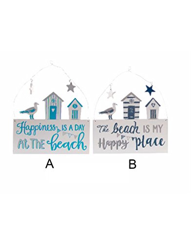 Hogar y Mas Decoración Divertida de Pared Azul y Gris Beach - A