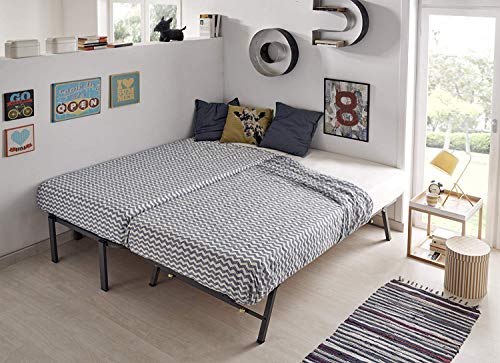 HOGAR24 Cama Nido con Patas + 2 Colchones Viscoelásticos Reversible Memory Fresh 3D + 2 Almohadas de Fibra, 105x190 cm