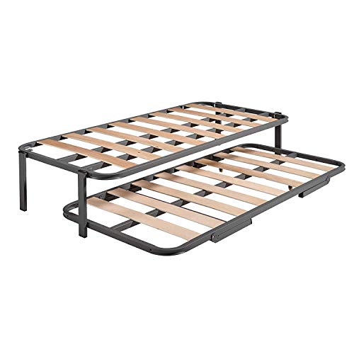 HOGAR24 Cama Nido con Patas + 2 Colchones Viscoelásticos Reversible Memory Fresh 3D + 2 Almohadas de Fibra, 105x190 cm