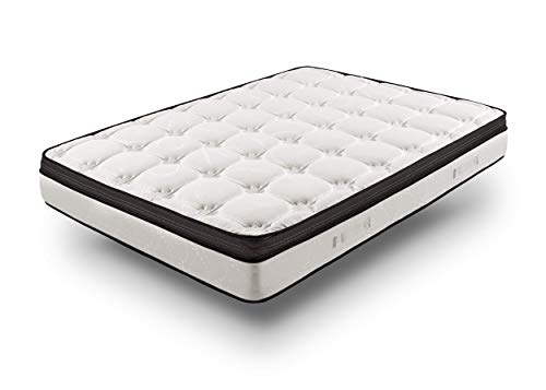 HOGAR24 RZ42- Colchón + Base Tapizada con Patas, Medida 120x190 cm. Núcleo Alta Densidad Transpirable con Tejido 3D.