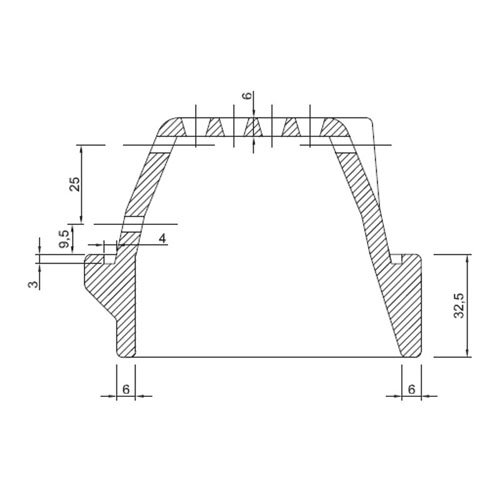 Hoguera de hierro fundido para estufa de pellets H Color 75,5 mm boca color 142 x 84 mm – Chapa de 6 mm