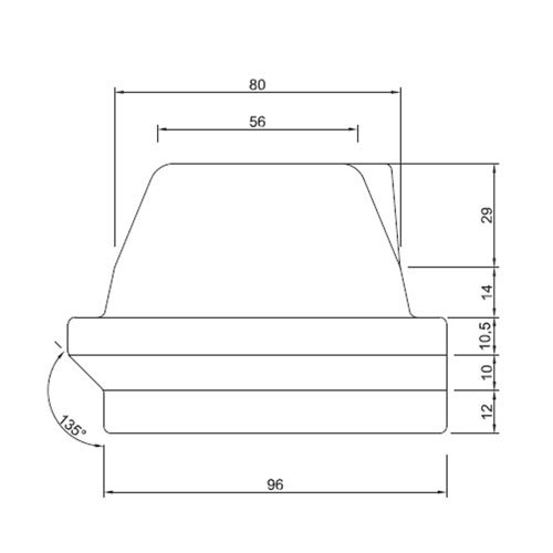 Hoguera de hierro fundido para estufa de pellets H Color 75,5 mm boca color 142 x 84 mm – Chapa de 6 mm