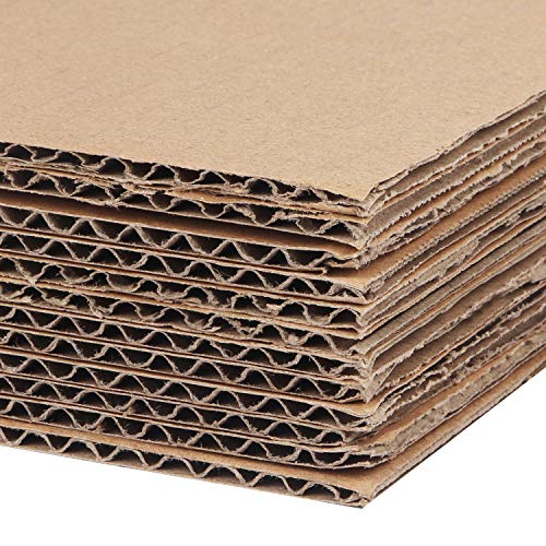Hojas de Cartón Corrugado (Pack de 24) - A4 Marrón Plancha de Carton Plano (3mm de Grosor) - Hojas de Cartón para Embalaje, Envios, Manualidades