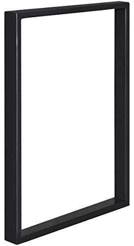 HOLZBRINK Patas de Mesa perfiles de acero 60x20 mm, forma de marco 50x72 cm, Negro Intenso, 1 Pieza, HLT-01-E-II-9005