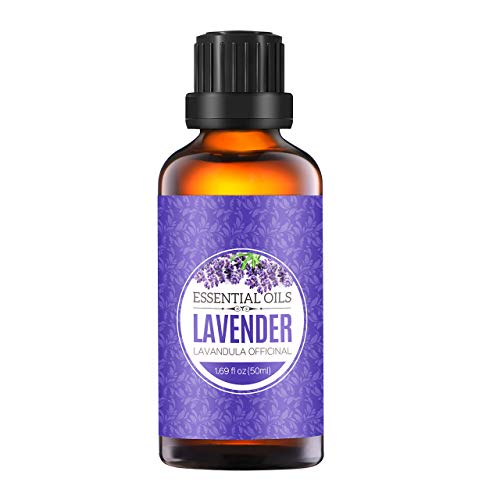 Homasy 50ml Aceite Esencial de Lavanda 100% Puro, Aceite Perfumado sin Diluir, Natural, Orgánico para Difusor, Relax, Alivio, Sueño, Piel, Cuerpo, Masaje, Aceites Naturales para el Hogar Interior