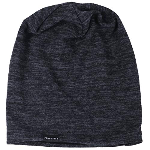 Hombres Slouch Gorrita Tejida Tejer Casquete Largo Holgado Forrado Invierno Verano Sombreros (Gris)