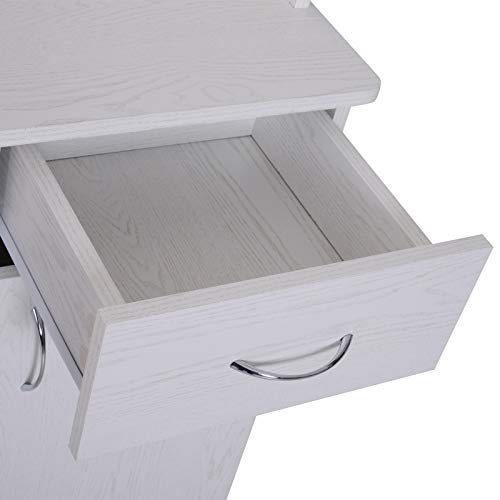HOMCOM Armario Alacena Buffe Aparador de Cocina Organizador Mueble Auxiliar de Cocina 3 Puertas 1 Cajón y Encimera Abierta para Almacenamiento 71x41x178cm