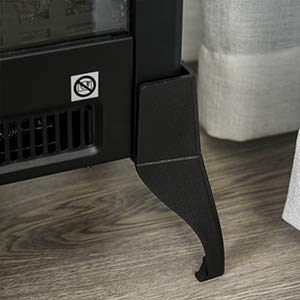 HOMCOM Chimenea Eléctrica Llama Similada Realista con Calentador Independiente Interruptor de Corte Térmico Seguridad Hueco Calorífico 37,7x23x45 cm Negro