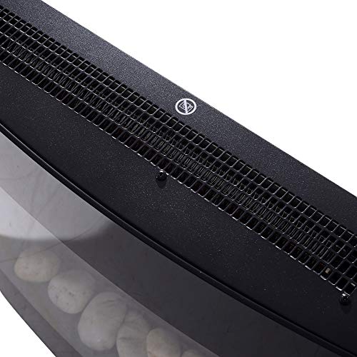 HOMCOM Chimenea Eléctrica Tipo Estufa de Pared con Efecto Llamas Atmosféricas y Luz LED de 7 Colores con Mando A Distancia 1000W/2000W 89,2x13,5x48cm
