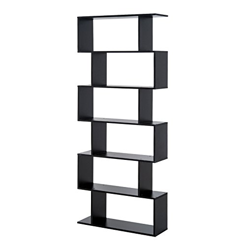 HOMCOM Estantería Librería 6 Estantes Comedor Salón Diseño Moderno Montaje de Pared 80x23x192cm Madera