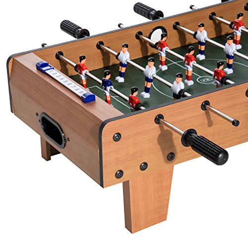 HOMCOM Futbolín de Mesa Juego Mesa de Fútbol Madera 69x37x24cm para Niño +3 Años y Adultos
