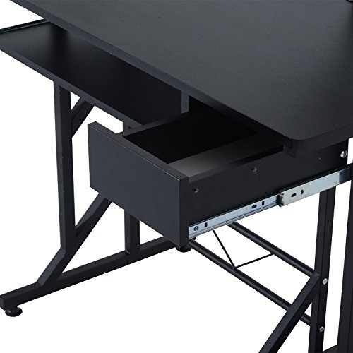 HOMCOM Mesa de Ordenador PC Despacho Escritorio 90x50x95cm Mobiliario Oficina Madera