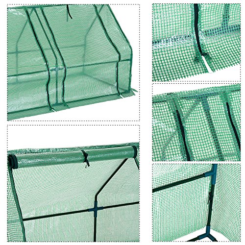 HOMCOM Outsunny Invernadero 2.7 Metros Tubo Acero 270x90x90cm Tomates Plantas Flores PE 140 g/m²