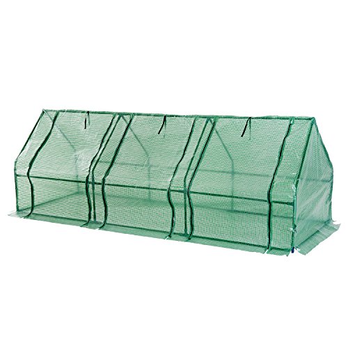 HOMCOM Outsunny Invernadero 2.7 Metros Tubo Acero 270x90x90cm Tomates Plantas Flores PE 140 g/m²