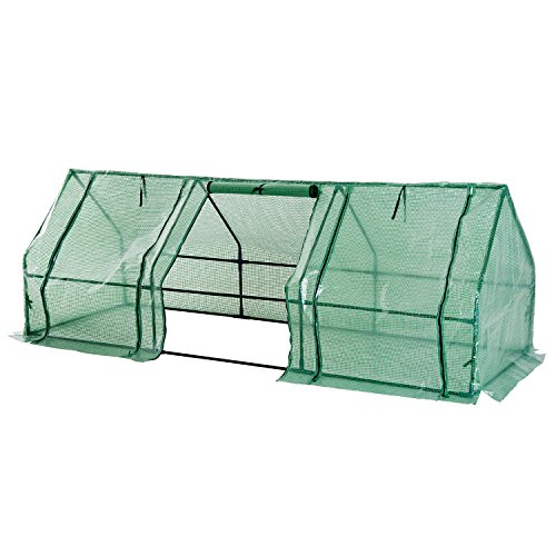 HOMCOM Outsunny Invernadero 2.7 Metros Tubo Acero 270x90x90cm Tomates Plantas Flores PE 140 g/m²