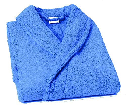 Home Basic - Albornoz con Cuello Tipo Smoking, Talla XL, Color mar