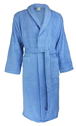 Home Basic - Albornoz con Cuello Tipo Smoking, Talla XL, Color mar