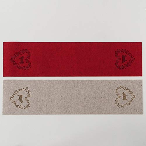 Home Collection Berta - Camino de mesa (118 x 30 cm, fieltro industrial), diseño de vaca, color rojo