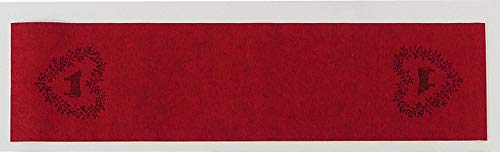 Home Collection Berta - Camino de mesa (118 x 30 cm, fieltro industrial), diseño de vaca, color rojo