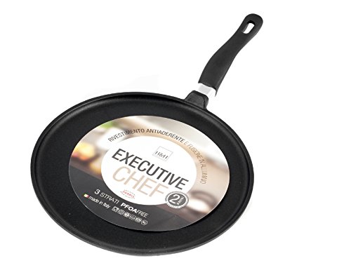 HOME Granchef Crepera Antiadherente con Mango, Aluminio, Negro, 20 cm