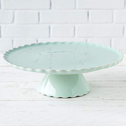 Home of Cake Plato para Tarta Sweet Flower Mediano en Verde Menta, Ø 28 cm