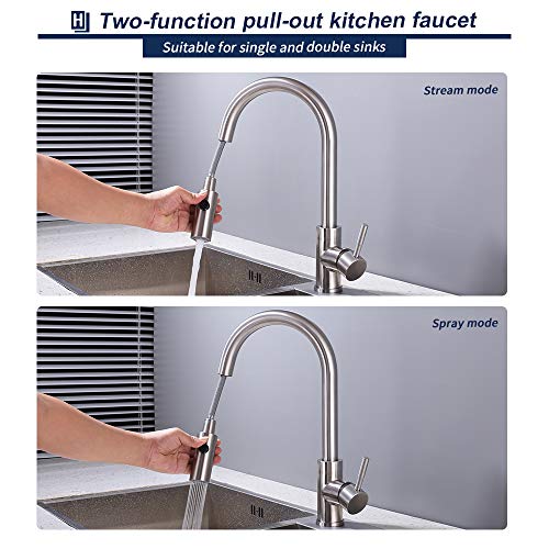 Homelody 360° Giratoro Grifo de Cocina Extraible Grifo de Fregadero Grifo Ducha Monomando Fregadero Grifo de Cuenca