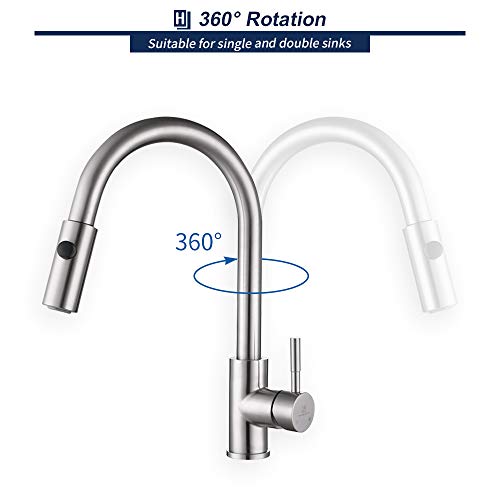 Homelody 360° Giratoro Grifo de Cocina Extraible Grifo de Fregadero Grifo Ducha Monomando Fregadero Grifo de Cuenca