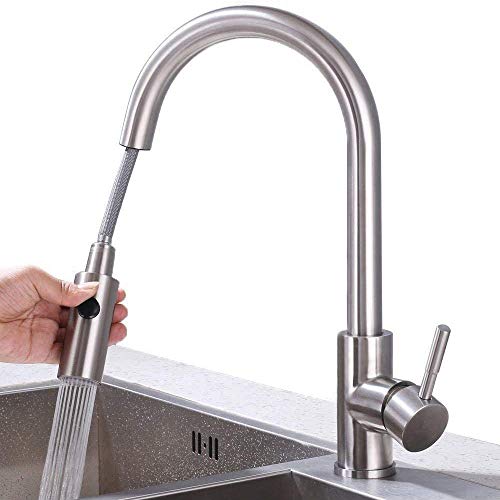 Homelody 360° Giratoro Grifo de Cocina Extraible Grifo de Fregadero Grifo Ducha Monomando Fregadero Grifo de Cuenca