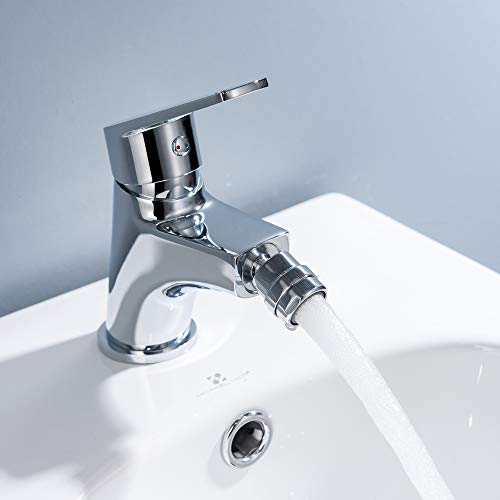HOMELODY Grifo de Bidé para Mujer Latón Cromado Inoxidable G3/8 Conexción Estándar Fácil de Instalar Resistente al Desgaste Grifo para Bidet de Baño