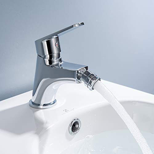 HOMELODY Grifo de Bidé para Mujer Latón Cromado Inoxidable G3/8 Conexción Estándar Fácil de Instalar Resistente al Desgaste Grifo para Bidet de Baño