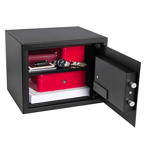 HomeSafe HV30E Caja fuerte Electrónica 30x38x30cm (HxWxD), Negro Satén de Carbón