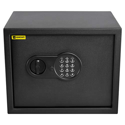 HomeSafe HV30E Caja fuerte Electrónica 30x38x30cm (HxWxD), Negro Satén de Carbón