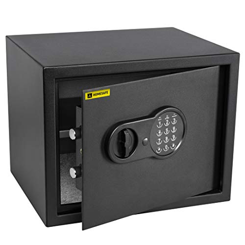HomeSafe HV30E Caja fuerte Electrónica 30x38x30cm (HxWxD), Negro Satén de Carbón