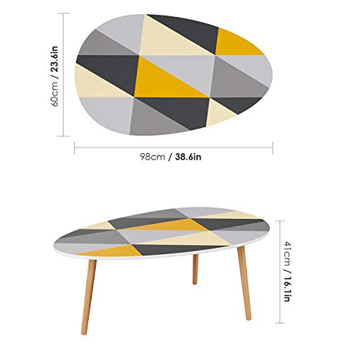 Homfa Mesa de café Ovalada Moderno Mesa de Centro para salón Mesa de Comedor (Enrejado)