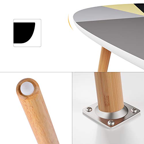 Homfa Mesa de café Ovalada Moderno Mesa de Centro para salón Mesa de Comedor (Enrejado)