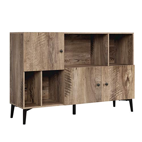 Homfa Mueble Aparador Mueble Auxiliar Cocina Armario de Almacenamiento Salón Aparador Buffet para Cocina y Comedor con 3 Puertas 4 Cubos Grano de Madera 108x30x72cm