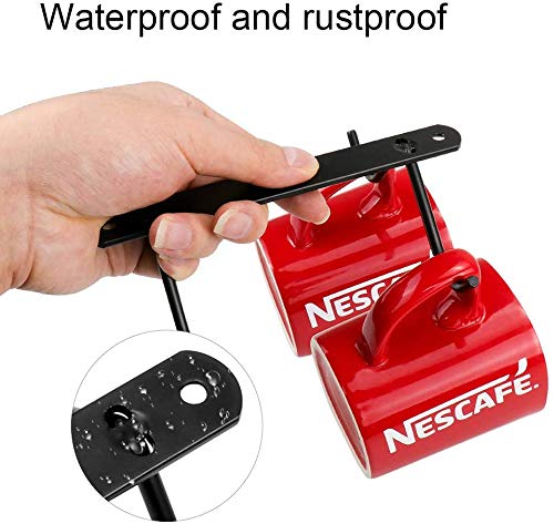 Homgaty Soporte para tazas de café, 2 piezas, soporte para copas de armario, gancho multifuncional, marco de gancho con 8 ganchos, para almacenamiento de tazas café o para colgar utensilios de cocina